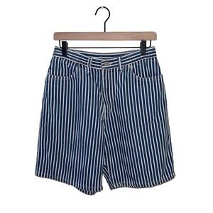VNTG high waist denim striped shorts 12